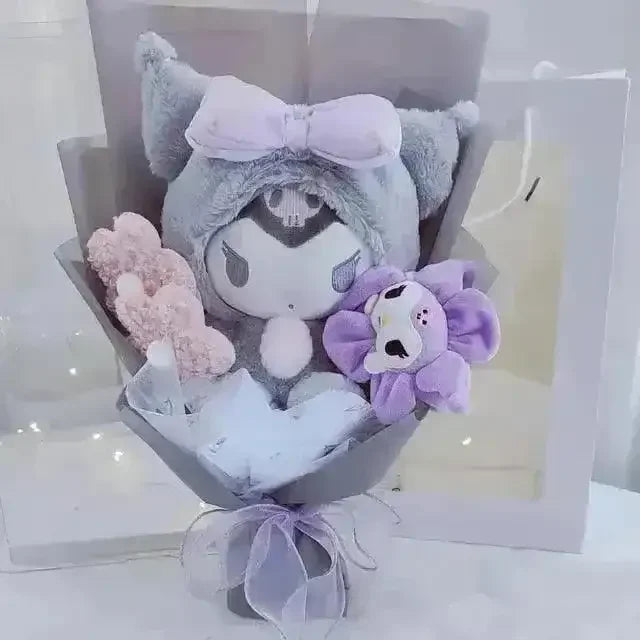 Sanrio My Melody Kuromi Purin Plush Pansy Bouquet - Bear Hugs