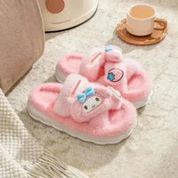 Sanrio Plush Cross Fluffy Slippers - Bear Hugs
