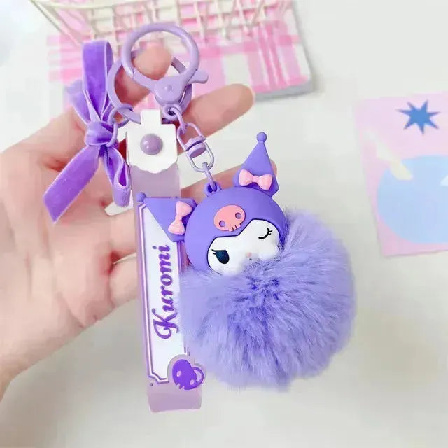 Sanrio Pom Pom Doll Face Keychains - Bear Hugs