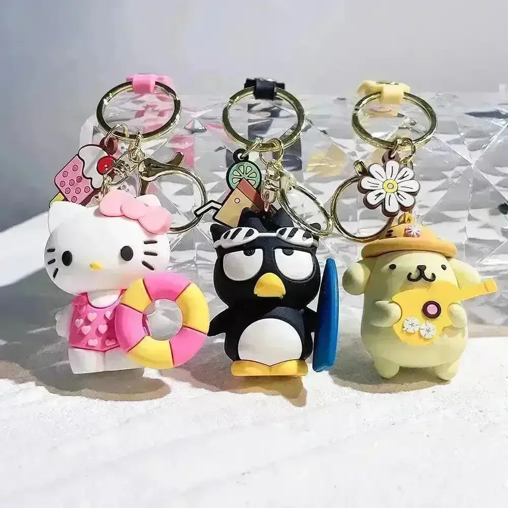 Sanrio Pom Pom Purin Hello Kitty 3D Keychain - Bear Hugs