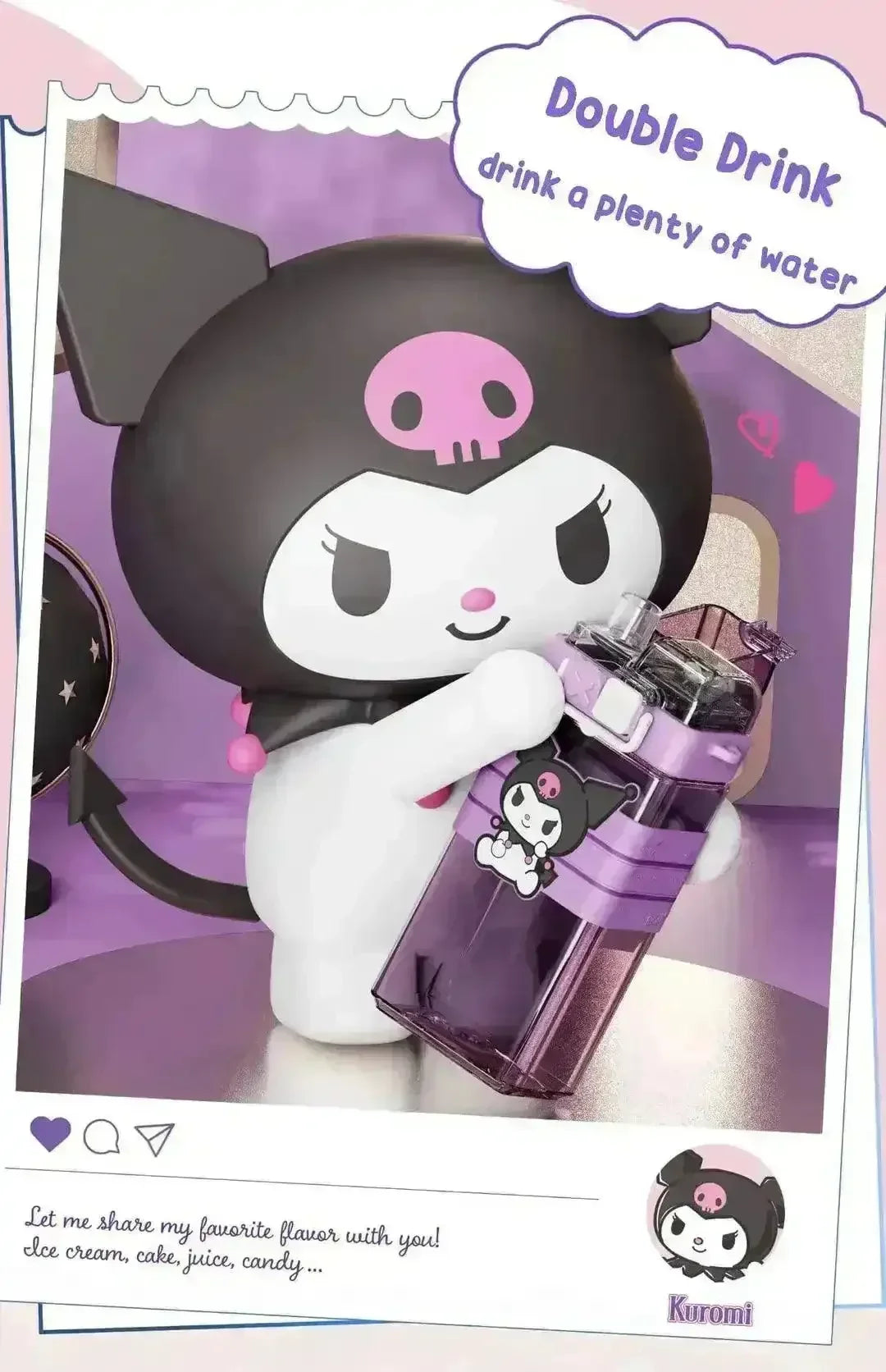 Sanrio Punk Series Tritan Water Sipper (520 ml) - Bear Hugs