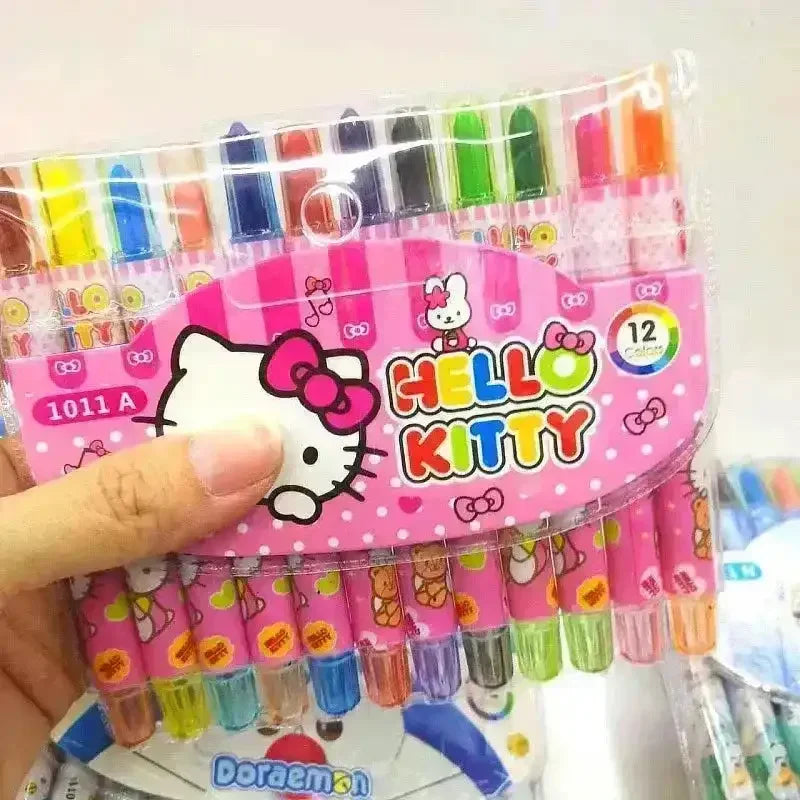 Sanrio Rainbow Crayon Set (12 Pcs) - Bear Hugs