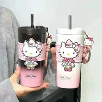 Sanrio Straw Thermos Cup (650 ml) - Bear Hugs