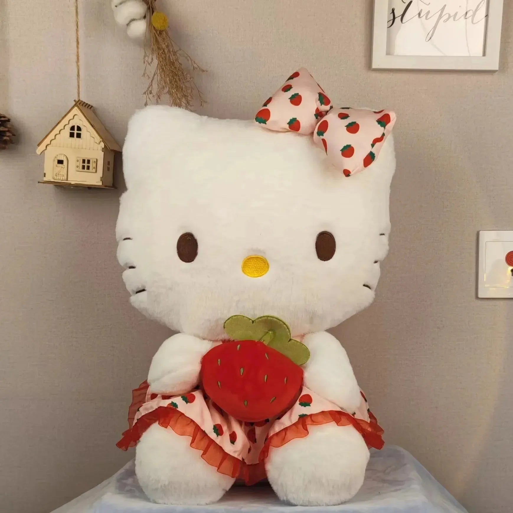 Sanrio Strawberry Hello Kitty Plushie - Bear Hugs