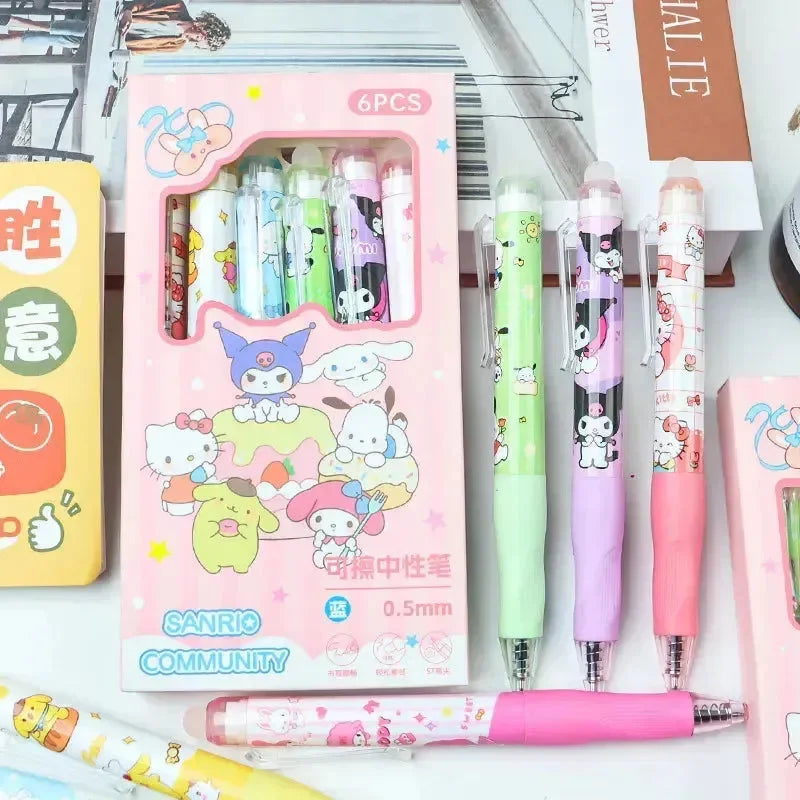 Sanrio Themed Erasable Gel Pen (Set Of 6) - Bear Hugs