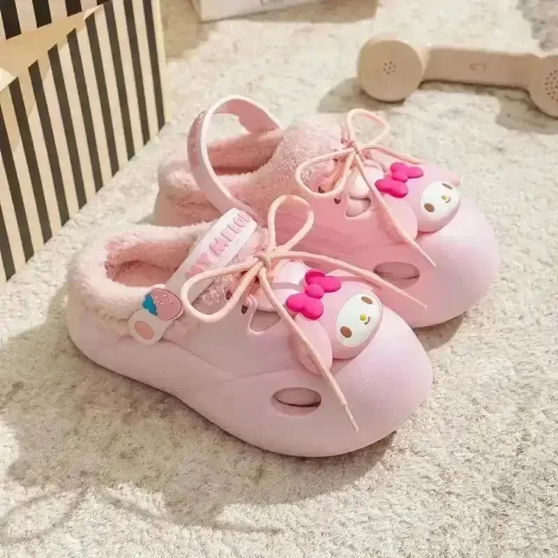 Sanrio Winter Warm Plush Clogs - Bear Hugs