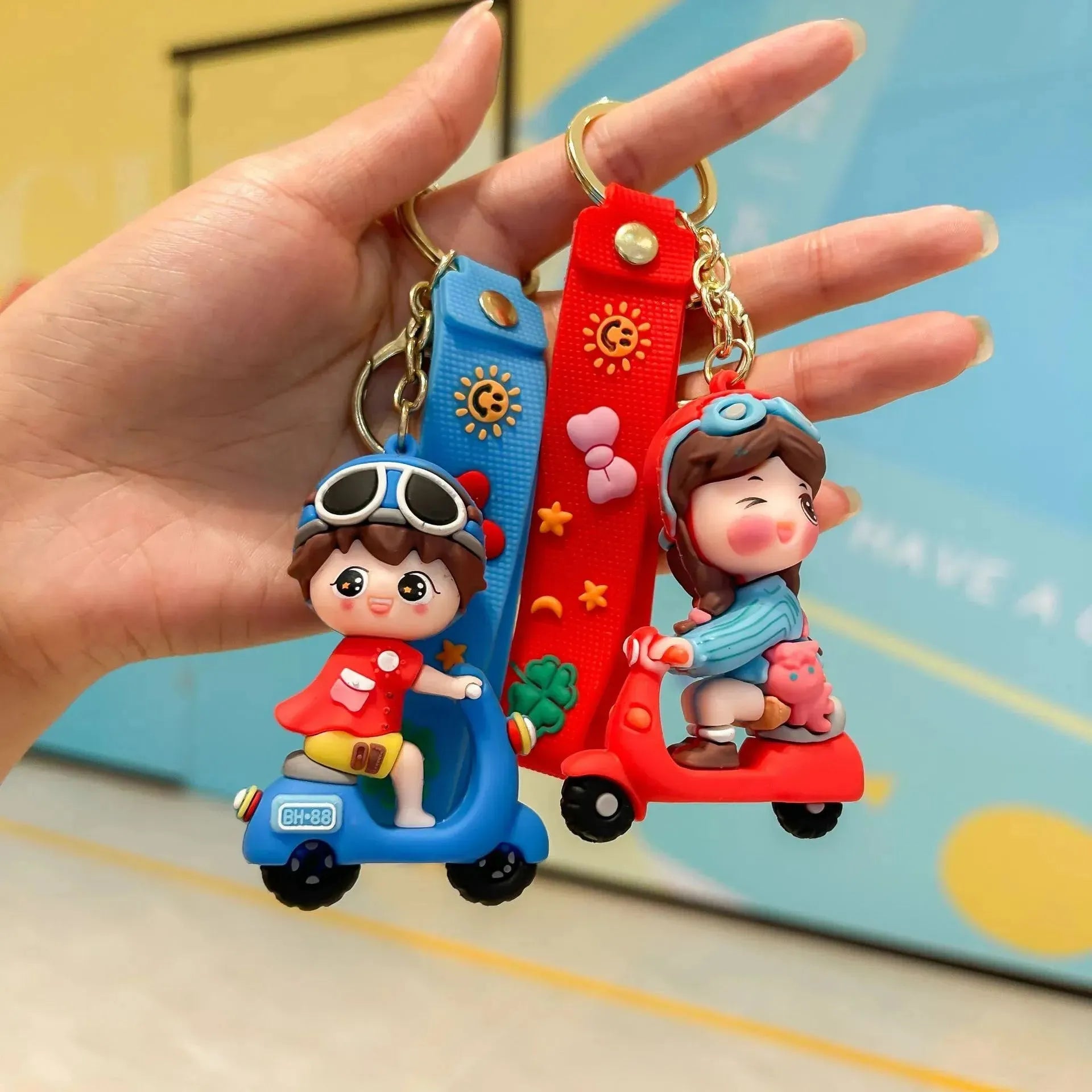 Scooter Couple 3D Keychain - Bear Hugs