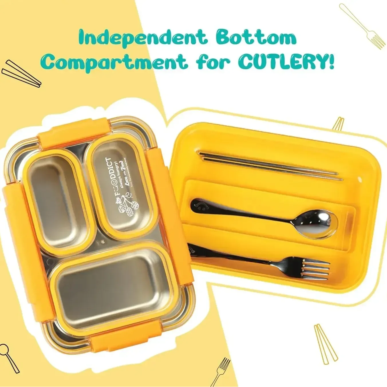 Seoul Food 3-Compartment Lunch Box (710 ml) - Bear Hugs