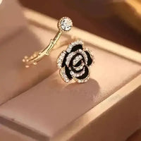 Shiny Camellia Open Ring - Bear Hugs