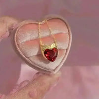 Shiny Red Heart-Shaped Pendant - Bear Hugs