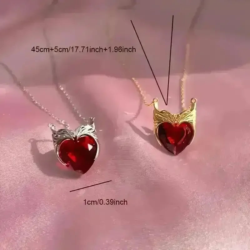 Shiny Red Heart-Shaped Pendant - Bear Hugs