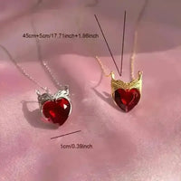Shiny Red Heart-Shaped Pendant - Bear Hugs