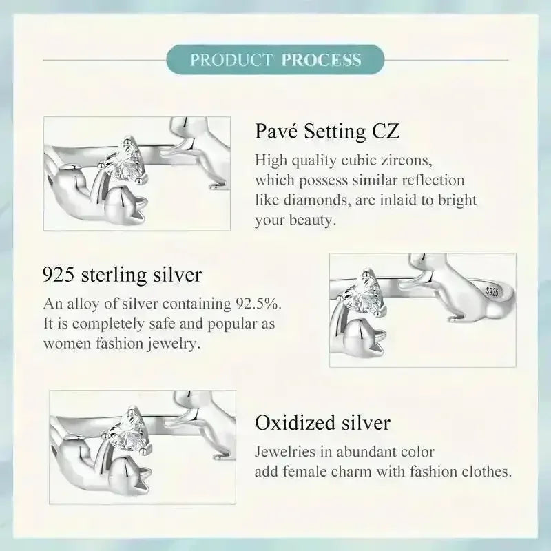 Silver Hip Hop Cat Ring - Bear Hugs