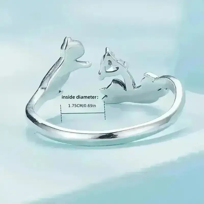 Silver Hip Hop Cat Ring - Bear Hugs