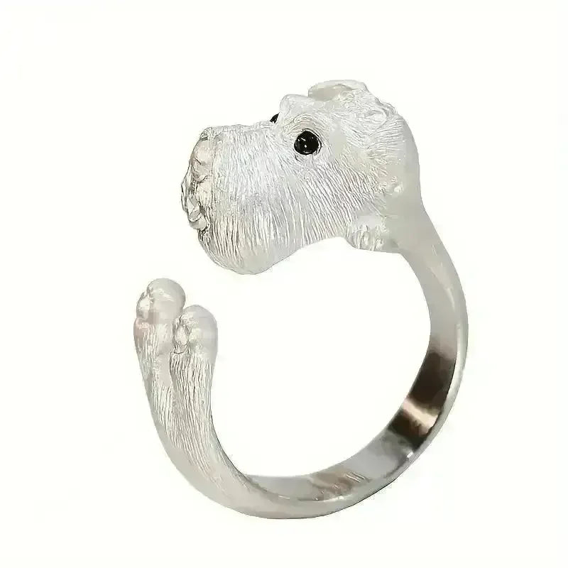 Silver Schnauzer Puppy Open Ring - Bear Hugs