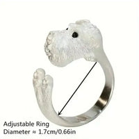 Silver Schnauzer Puppy Open Ring - Bear Hugs