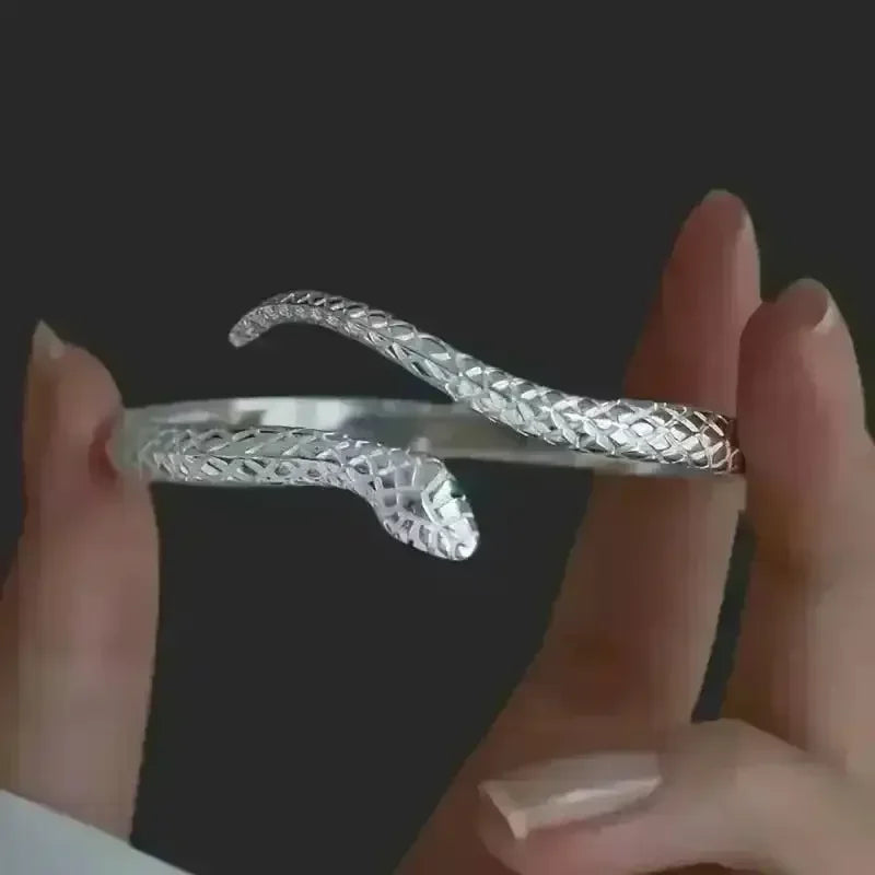 Silver Snake Open Bracelet - Bear Hugs