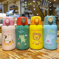 Sip & Smile Cartoon Animal Thermos Cups (500 ml) - Bear Hugs