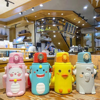 Sip & Smile Cartoon Animal Thermos Cups (500 ml) - Bear Hugs