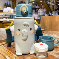 Sip & Smile Cartoon Animal Thermos Cups (500 ml) - Bear Hugs