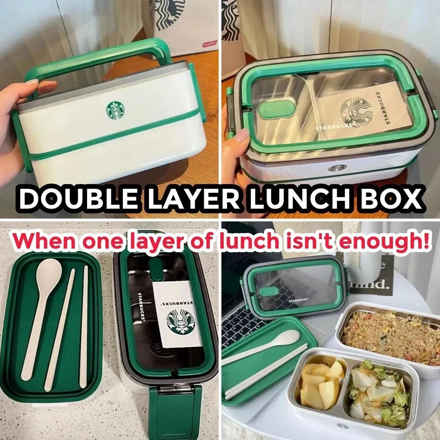 Siren's Stash Double-Layer Lunch Box - Bear Hugs