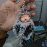 Sleepy Baby Thick Fur Pendant - Bear Hugs