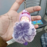 Sleepy Baby Thick Fur Pendant - Bear Hugs