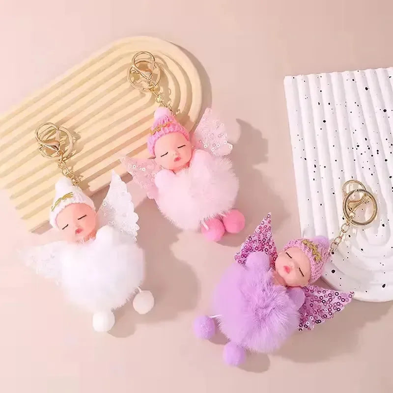 Slumber Baby Wings Fur Pendant - Bear Hugs