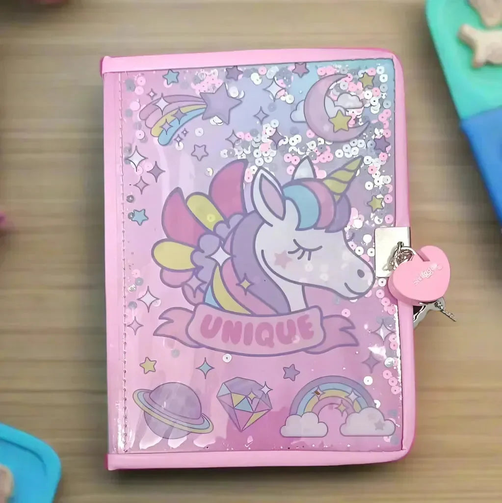 Smiggle Sparkle Secrets A5 Lock Diary - Bear Hugs