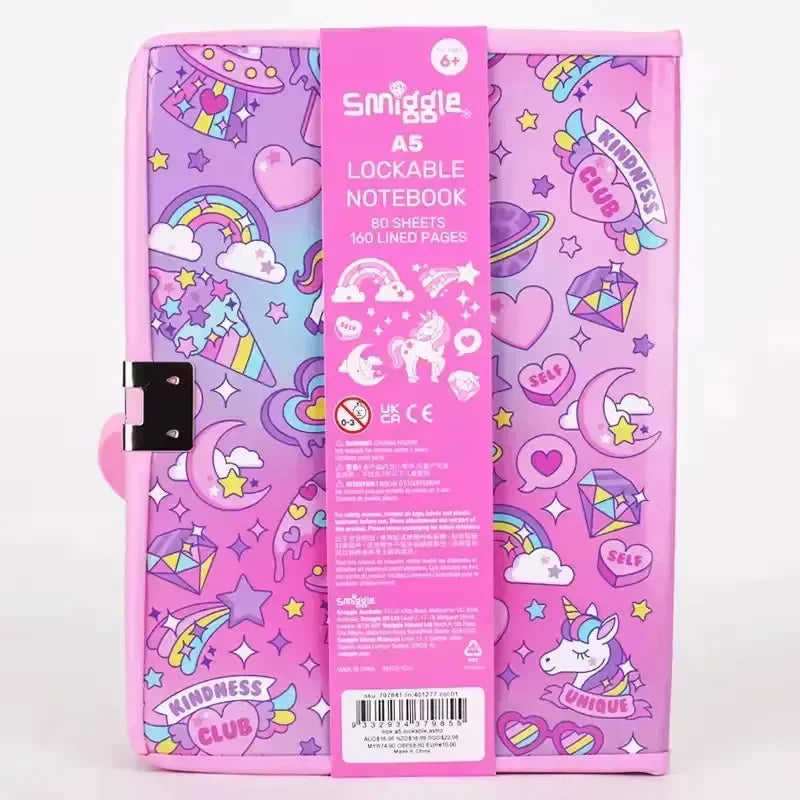 Smiggle Sparkle Secrets A5 Lock Diary - Bear Hugs
