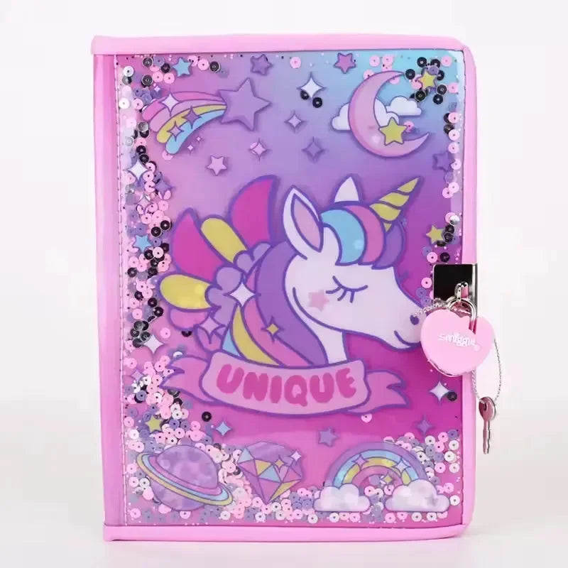 Smiggle Sparkle Secrets A5 Lock Diary - Bear Hugs