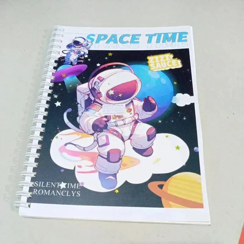 Space Time Astronaut Themed A5 Spiral Notebook - Bear Hugs