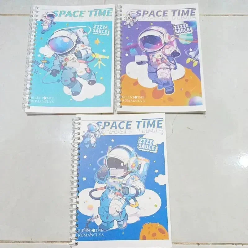 Space Time Astronaut Themed A5 Spiral Notebook - Bear Hugs