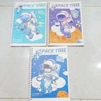 Space Time Astronaut Themed A5 Spiral Notebook - Bear Hugs