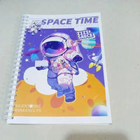 Space Time Astronaut Themed A5 Spiral Notebook - Bear Hugs