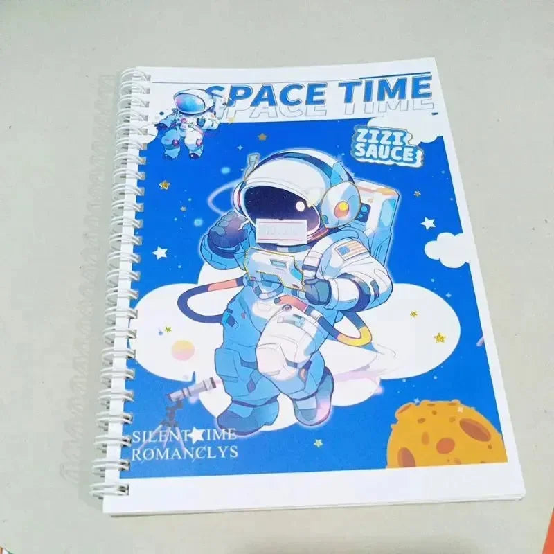 Space Time Astronaut Themed A5 Spiral Notebook - Bear Hugs