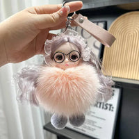 Spectacled Baby Girl Fur Keychain - Bear Hugs