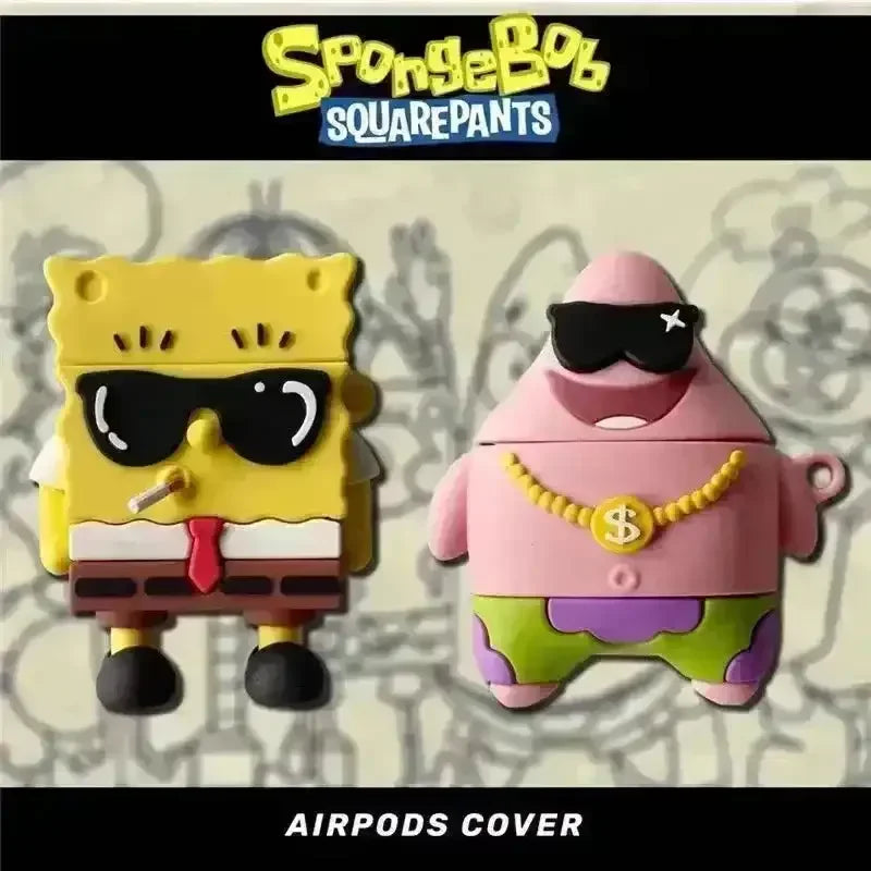 Spongebob & Patrick Hipster Case (For Airpods) - Bear Hugs