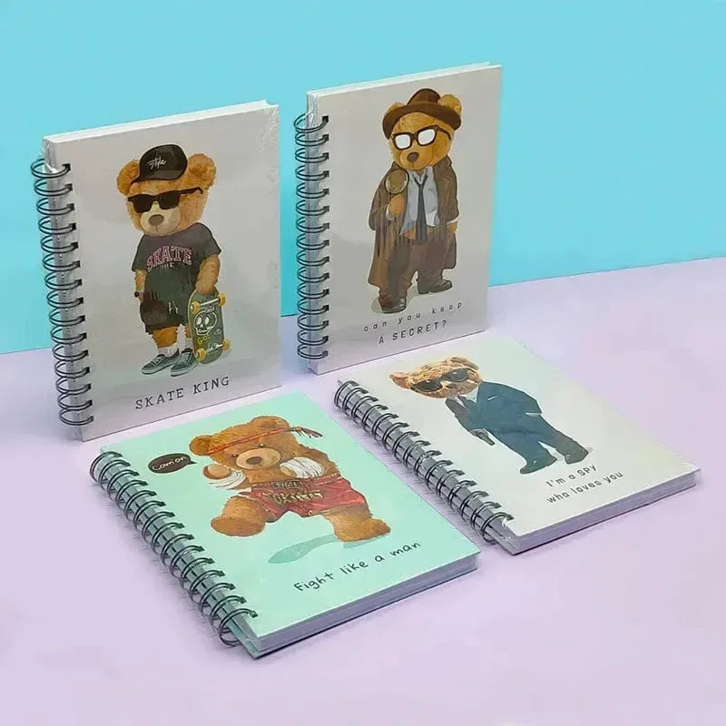 Spy Teddy A5 Spiral Notebook - Bear Hugs