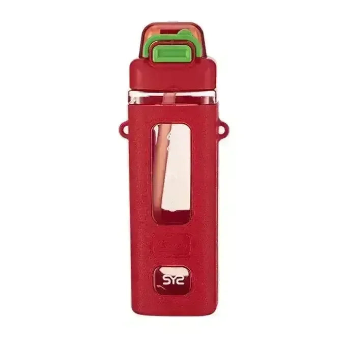 Square Motivational Straw Water Bottle (700 ml) - Bear Hugs