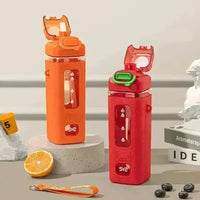 Square Motivational Straw Water Bottle (700 ml) - Bear Hugs