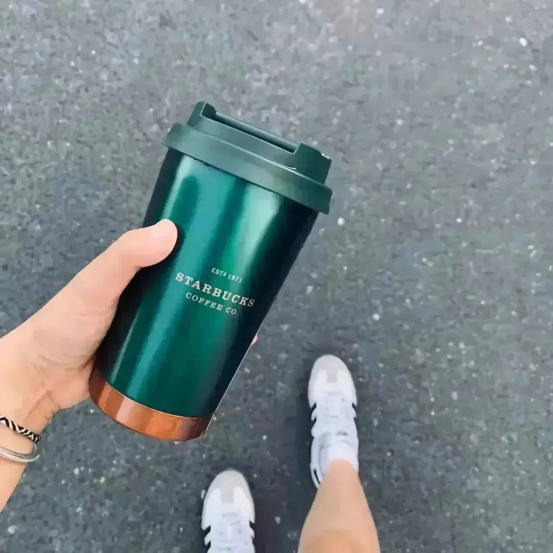 Starbucks Dark Green & Gold Thermos Mug (380 ml) - Bear Hugs