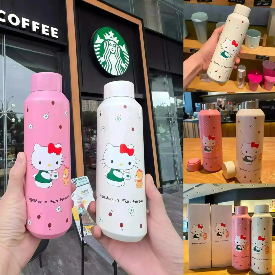 Starbucks x Hello Kitty Collab Thermos Bottle (591 ml) - Bear Hugs