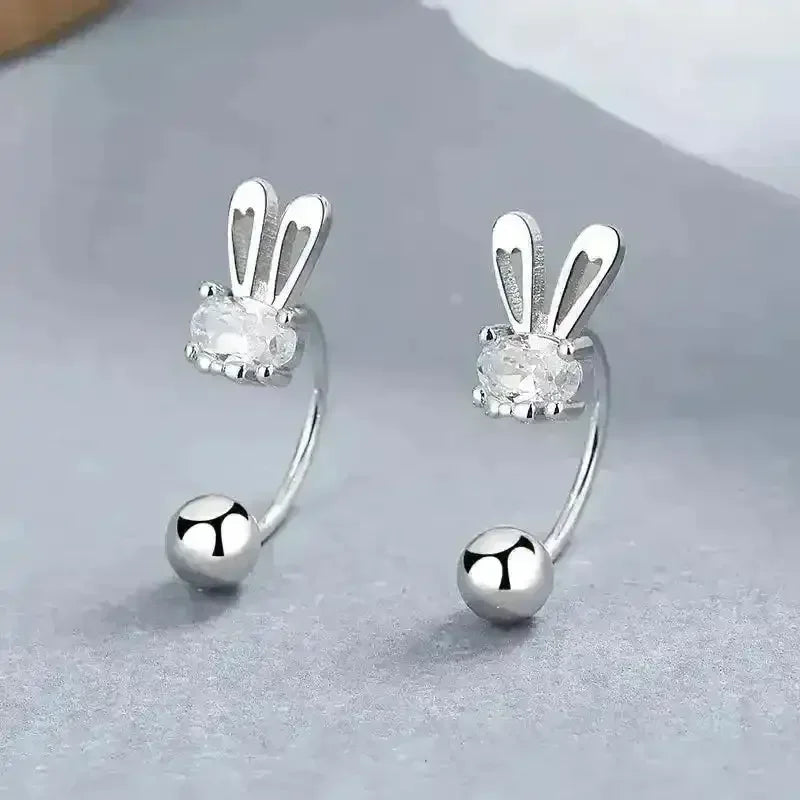 Sterling Silver Rabbit Stud Earrings - Bear Hugs