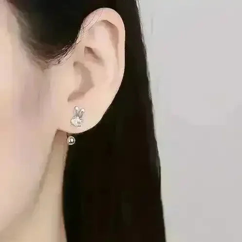 Sterling Silver Rabbit Stud Earrings - Bear Hugs