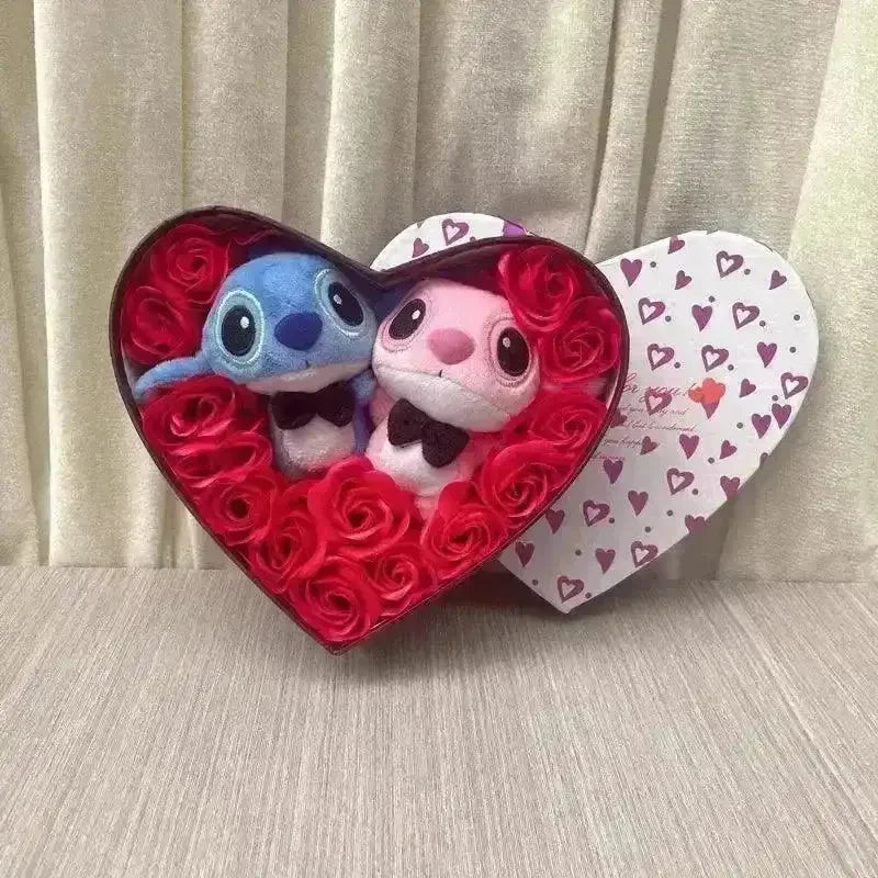 Stitch and Angel Rose Bouquet Plush - Bear Hugs