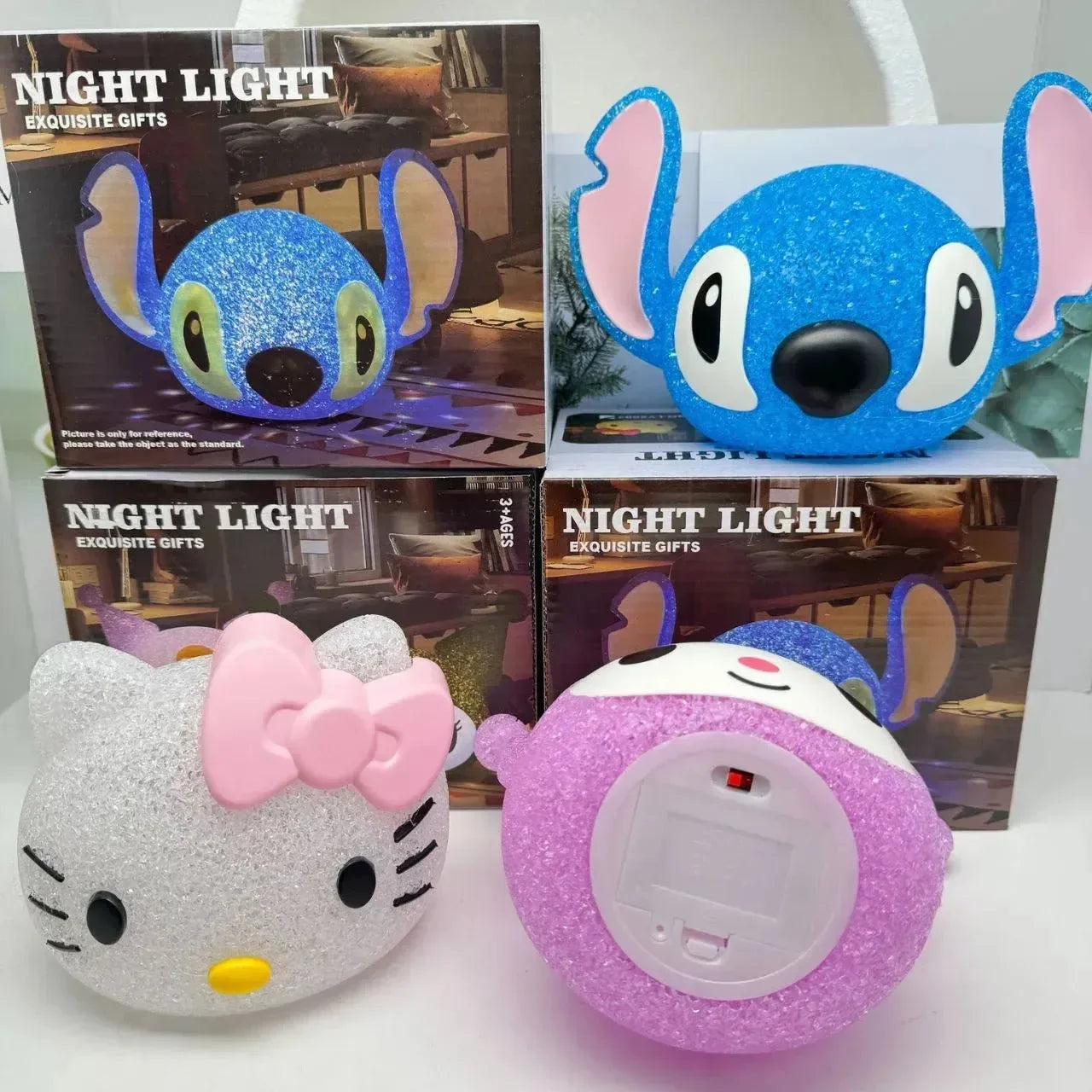 Sweet Dreams Glitter Night Light - Bear Hugs