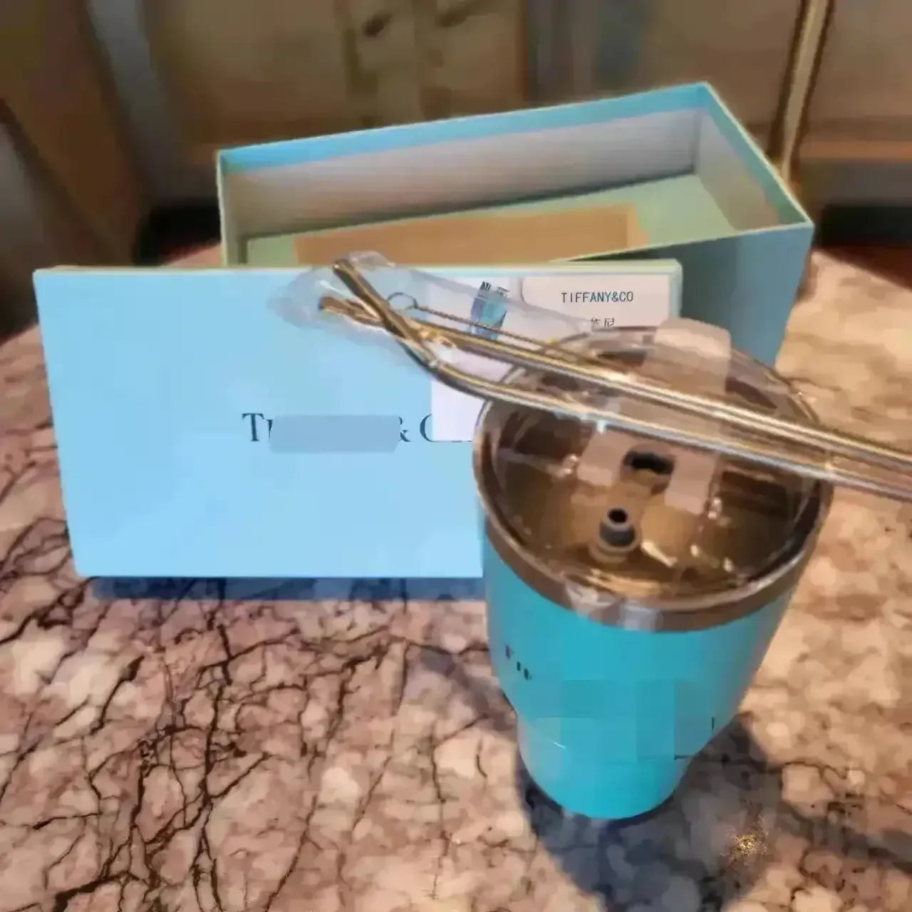 T&Co Big Blue Straw Insulated Steel Tumbler (700 ml) - Bear Hugs