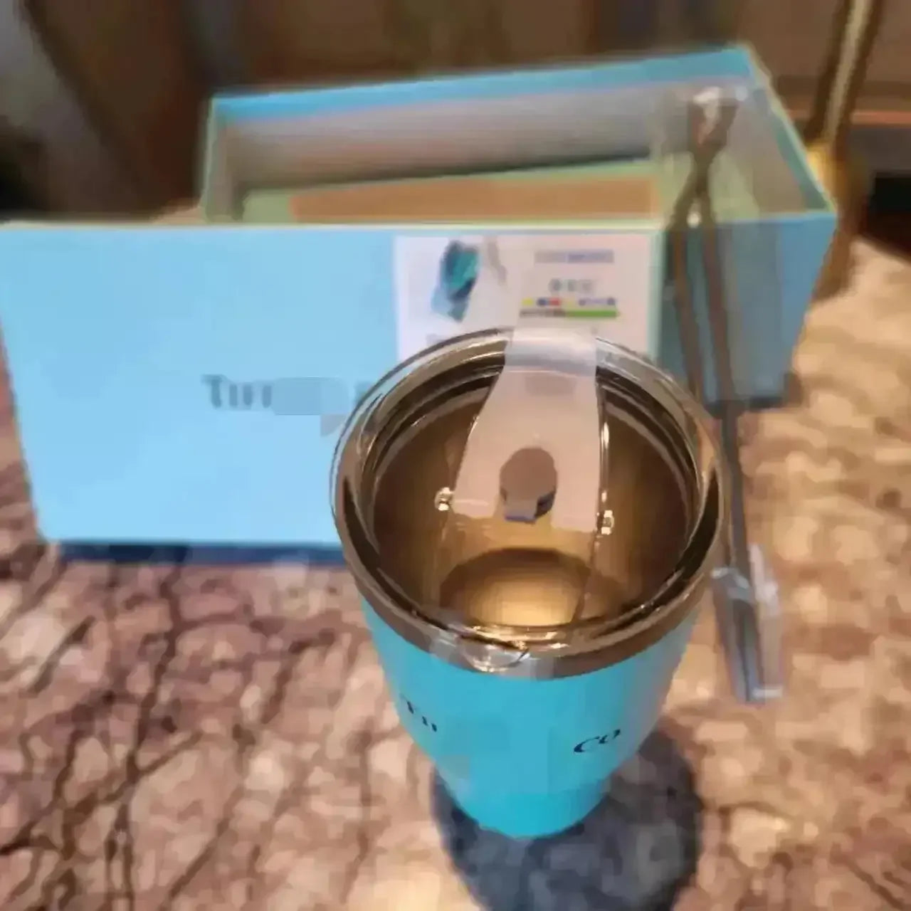 T&Co Big Blue Straw Insulated Steel Tumbler (700 ml) - Bear Hugs