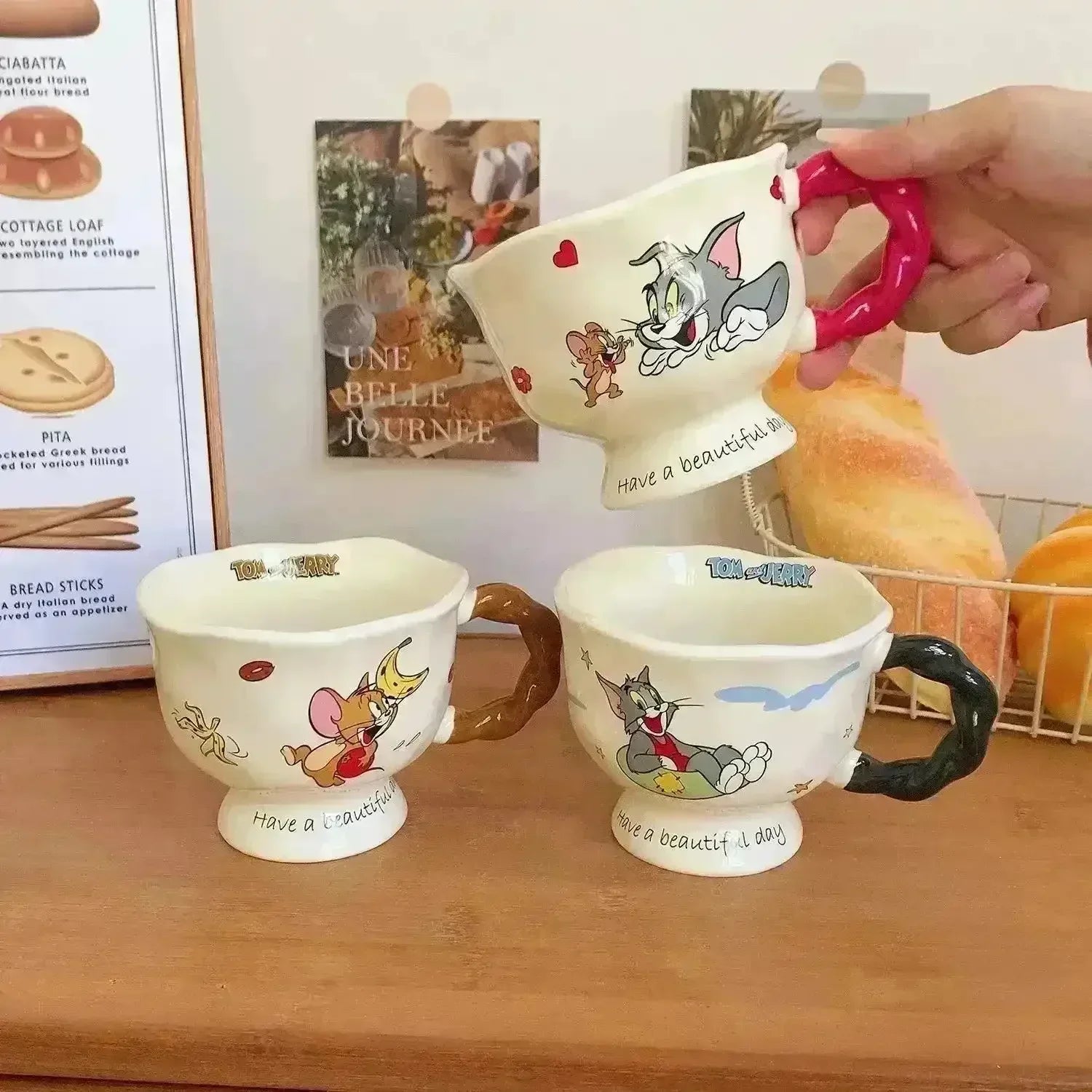 Figurine Tom & Jerry Tasse – Démons Et Merveilles 2002 – État Neuf, Résine 11 Cm